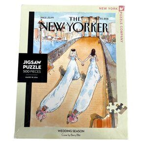 The New Yorker Wedding Season Puzzle 500 Pieces Bary Blitt Two Brides on Bridge